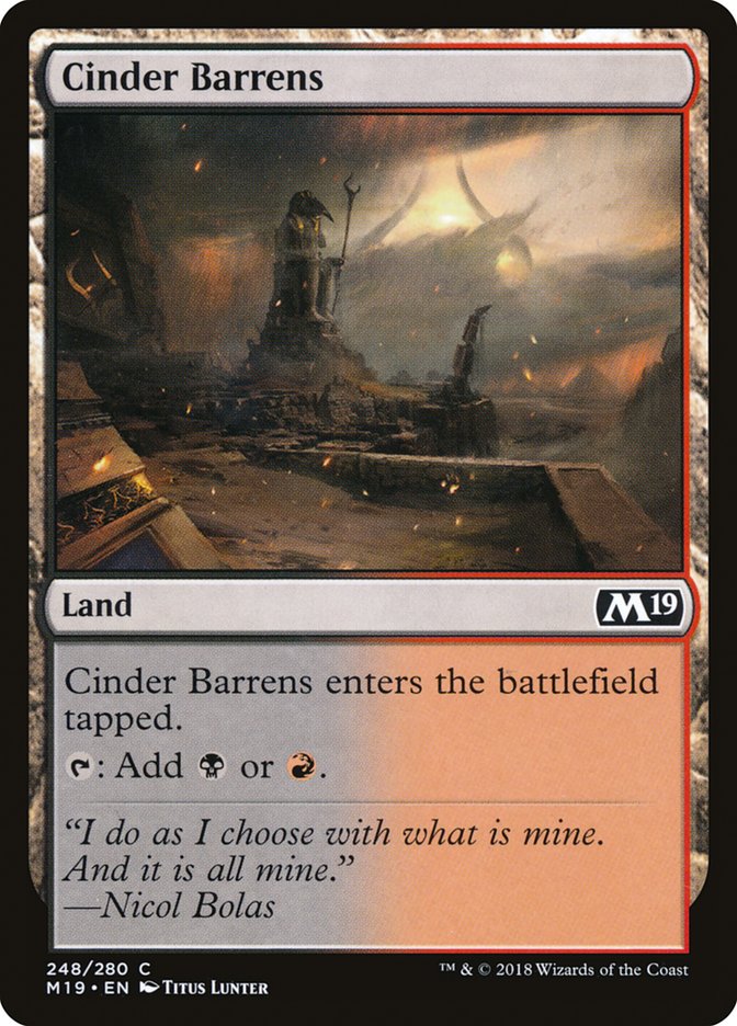 Cinder Barrens [Core Set 2019] | Card Merchant Takapuna