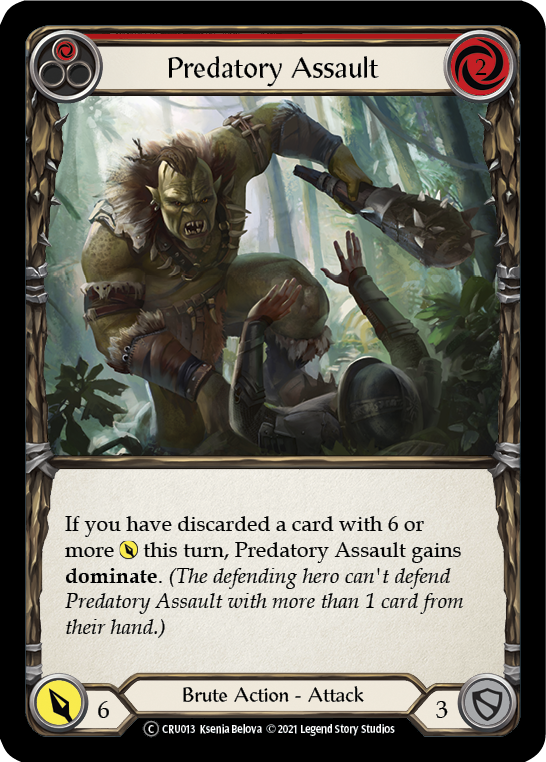 Predatory Assault (Red) [U-CRU013] (Crucible of War Unlimited)  Unlimited Rainbow Foil | Card Merchant Takapuna