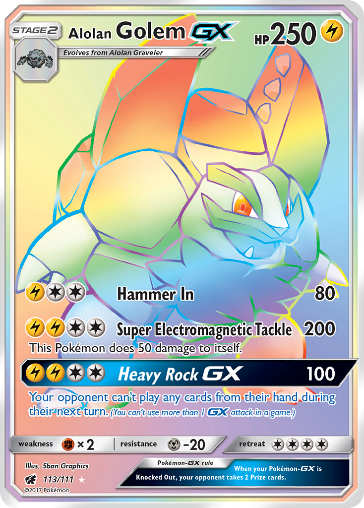 Alolan Golem GX (113/111) [Sun & Moon: Crimson Invasion] | Card Merchant Takapuna