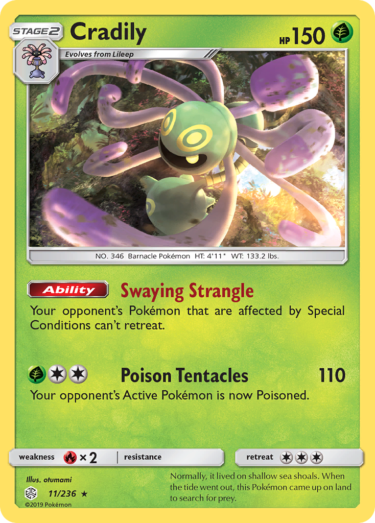 Cradily (11/236) [Sun & Moon: Cosmic Eclipse] | Card Merchant Takapuna