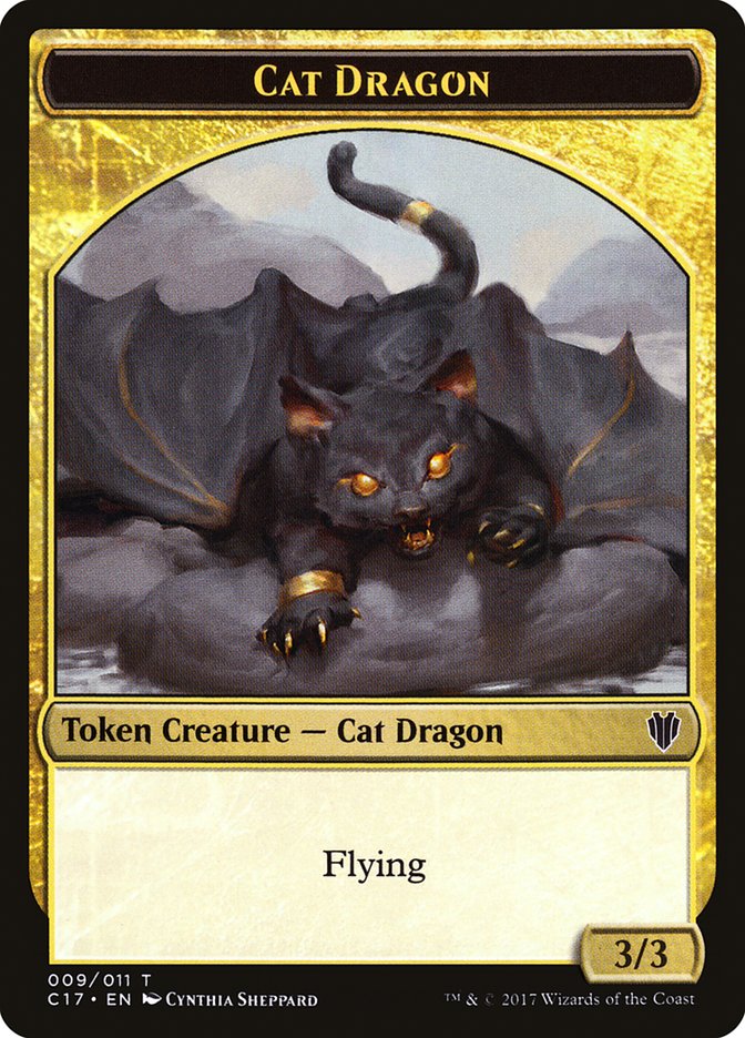 Cat Dragon // Dragon (007) Double-Sided Token [Commander 2017 Tokens] | Card Merchant Takapuna