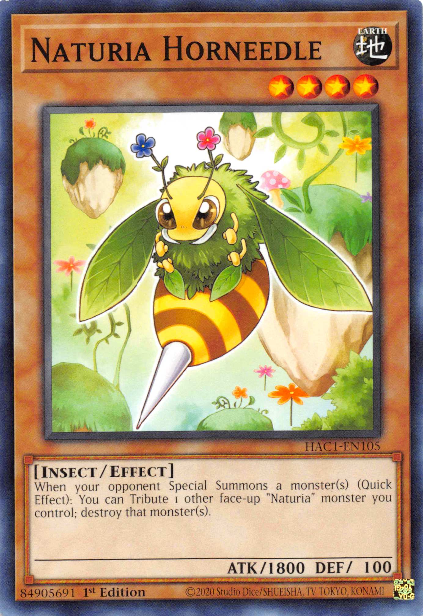 Naturia Horneedle [HAC1-EN105] Common | Card Merchant Takapuna