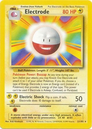 Electrode (21/102) [Base Set Unlimited] | Card Merchant Takapuna