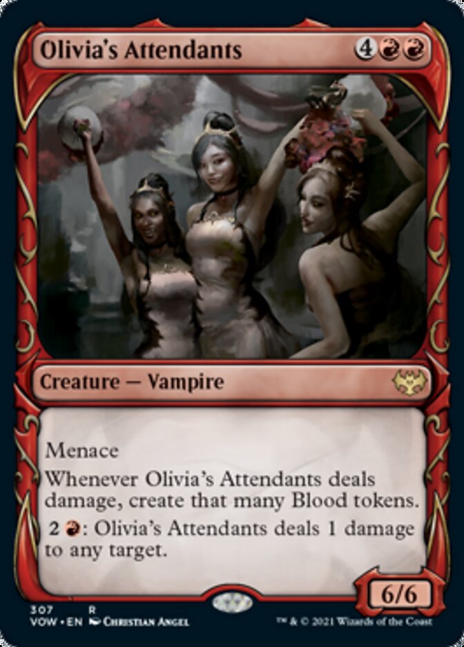 Olivia's Attendants (Showcase Fang Frame) [Innistrad: Crimson Vow] | Card Merchant Takapuna