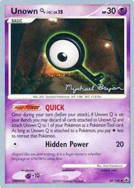 Unown Q LV.15 (49/100) (Happy Luck - Mychael Bryan) [World Championships 2010] | Card Merchant Takapuna