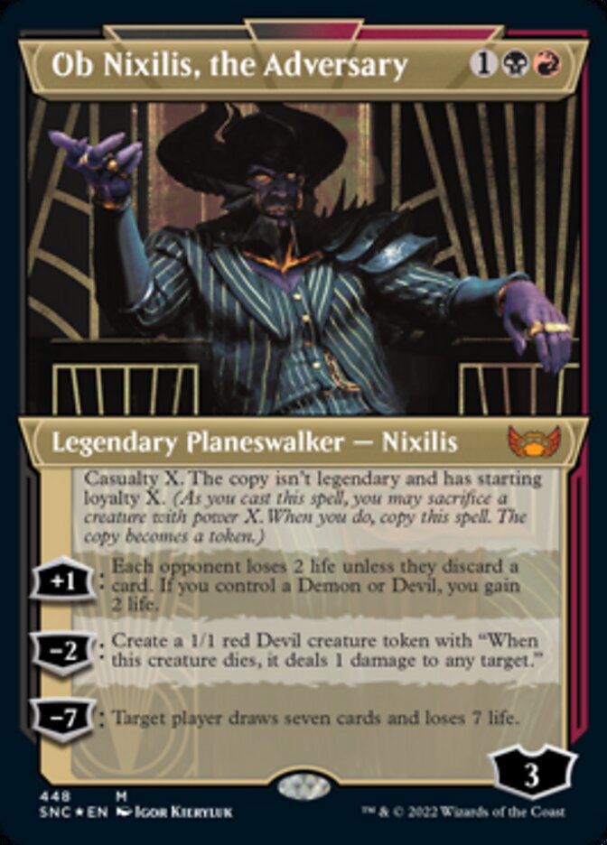 Ob Nixilis, the Adversary (Showcase Art Deco Foil Etched) [Streets of New Capenna] | Card Merchant Takapuna