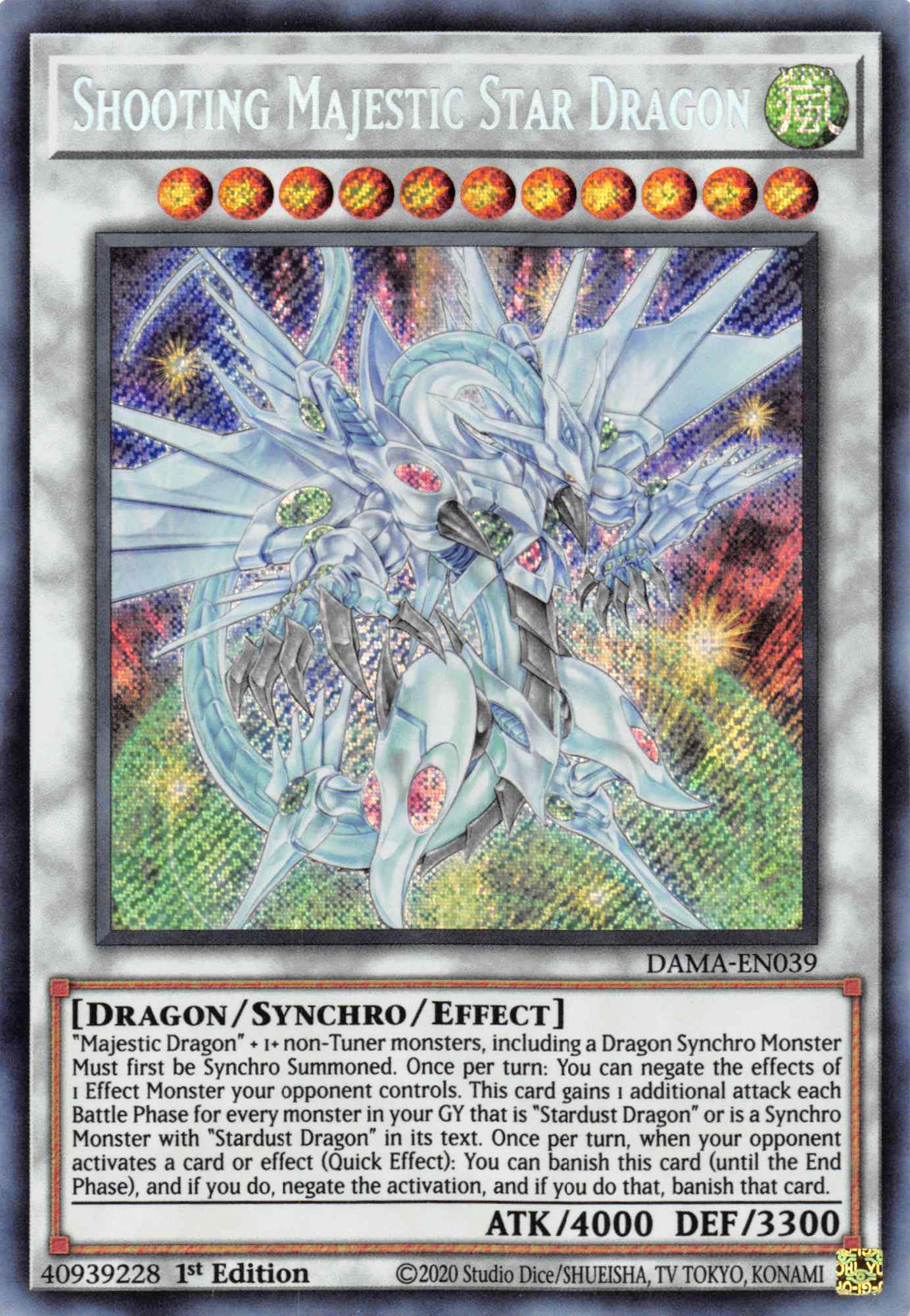 Shooting Majestic Star Dragon [DAMA-EN039] Secret Rare | Card Merchant Takapuna