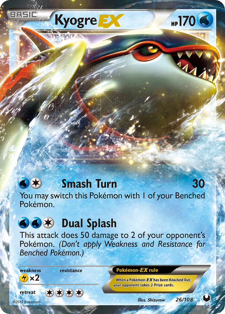 Kyogre EX (26/108) [Black & White: Dark Explorers] | Card Merchant Takapuna