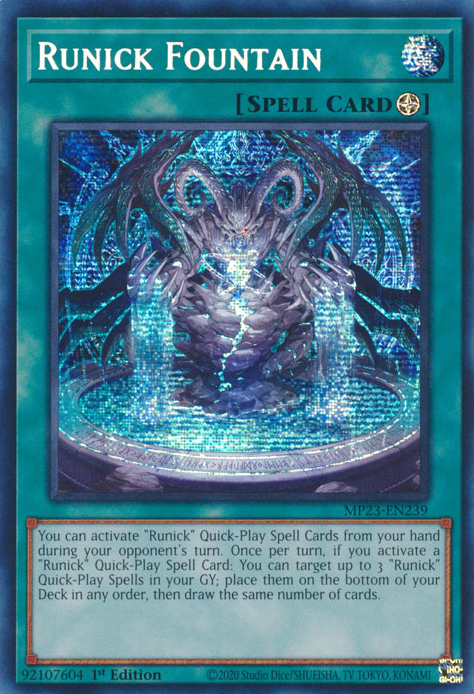 Runick Fountain [MP23-EN239] Prismatic Secret Rare | Card Merchant Takapuna