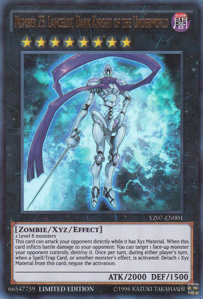 Number 23: Lancelot, Dark Knight of the Underworld [YZ07-EN001] Ultra Rare | Card Merchant Takapuna