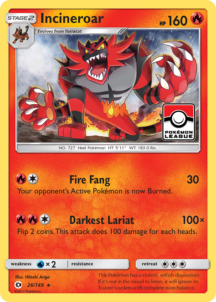 Incineroar (26/149) [Sun & Moon: Base Set] | Card Merchant Takapuna