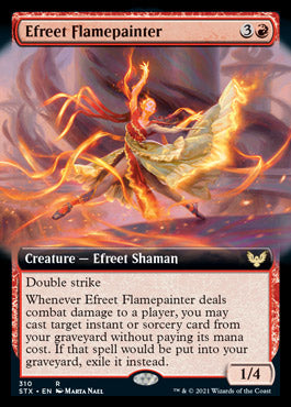 Efreet Flamepainter (Extended Art) [Strixhaven: School of Mages] | Card Merchant Takapuna