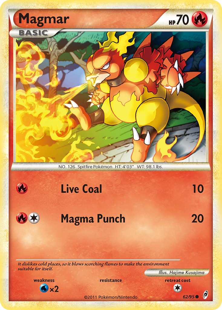 Magmar (62/95) [HeartGold & SoulSilver: Call of Legends] | Card Merchant Takapuna