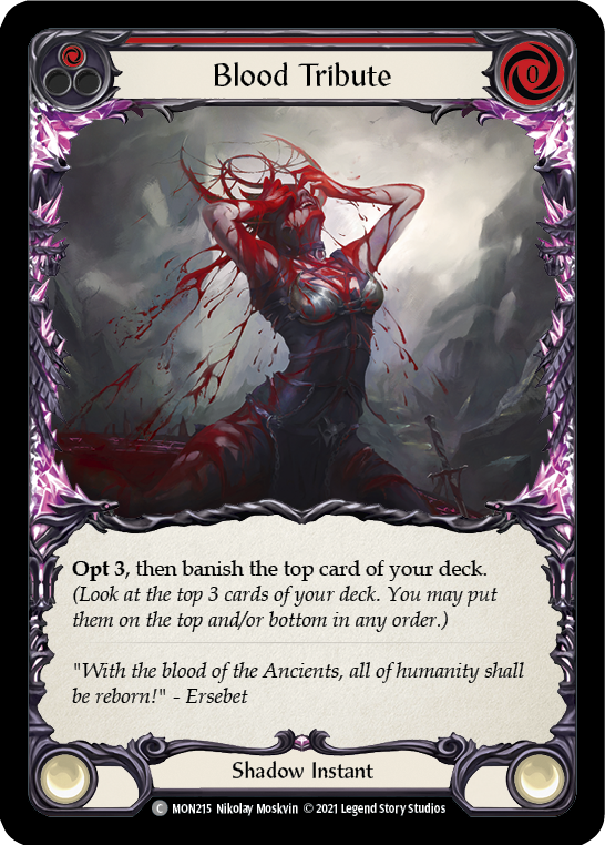 Blood Tribute (Red) [MON215-RF] (Monarch)  1st Edition Rainbow Foil | Card Merchant Takapuna