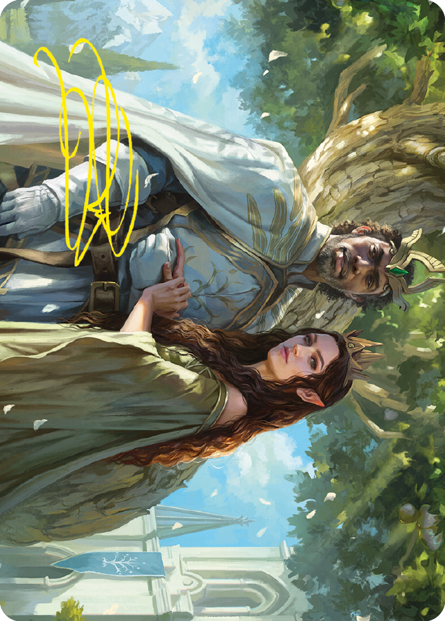 Aragorn and Arwen, Wed Art Card (Gold-Stamped Signature) [The Lord of the Rings: Tales of Middle-earth Art Series] | Card Merchant Takapuna