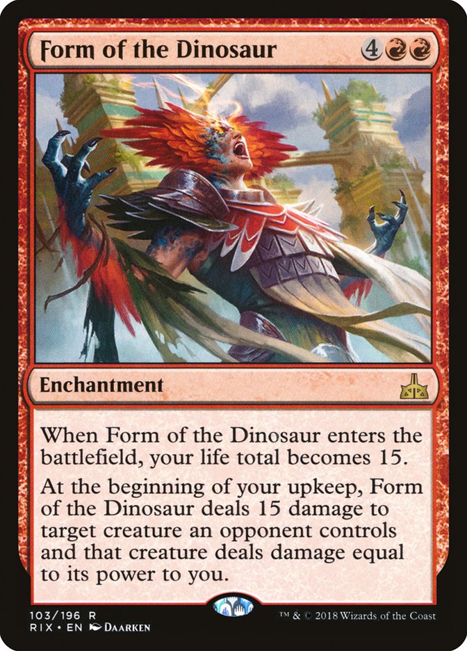 Form of the Dinosaur [Rivals of Ixalan] | Card Merchant Takapuna