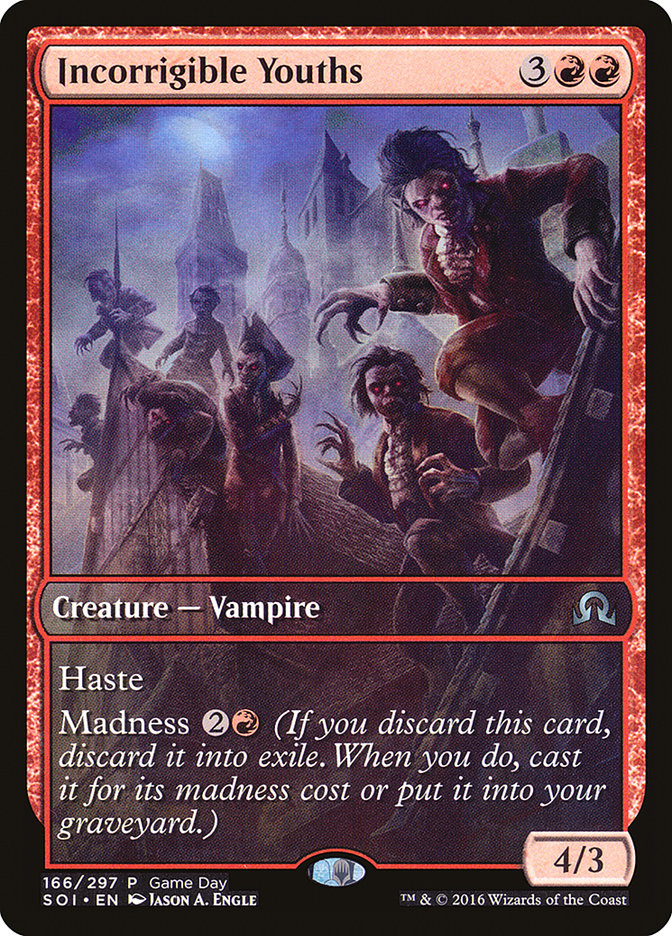 Incorrigible Youths (Game Day) (Extended Art) [Shadows over Innistrad Promos] | Card Merchant Takapuna