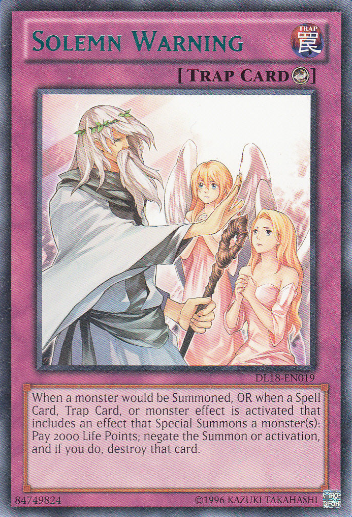 Solemn Warning (Green) [DL18-EN019] Rare | Card Merchant Takapuna