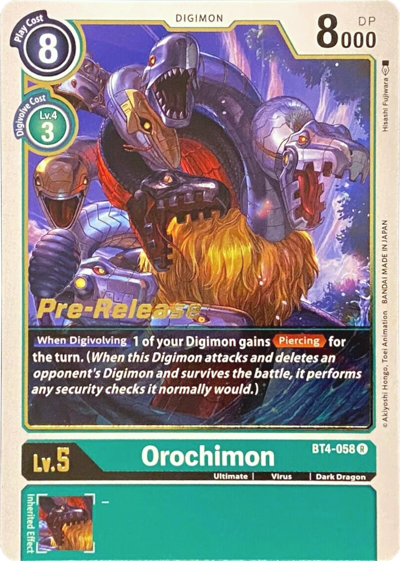 Orochimon [BT4-058] [Great Legend Pre-Release Promos] | Card Merchant Takapuna