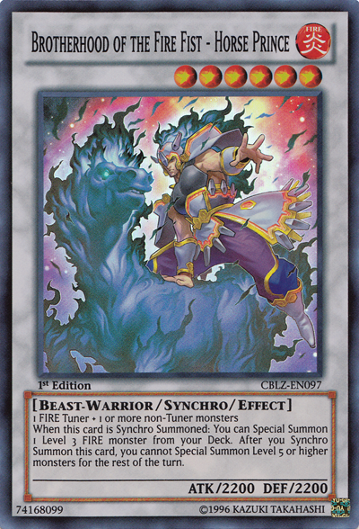 Brotherhood of the Fire Fist - Horse Prince [CBLZ-EN097] Super Rare | Card Merchant Takapuna