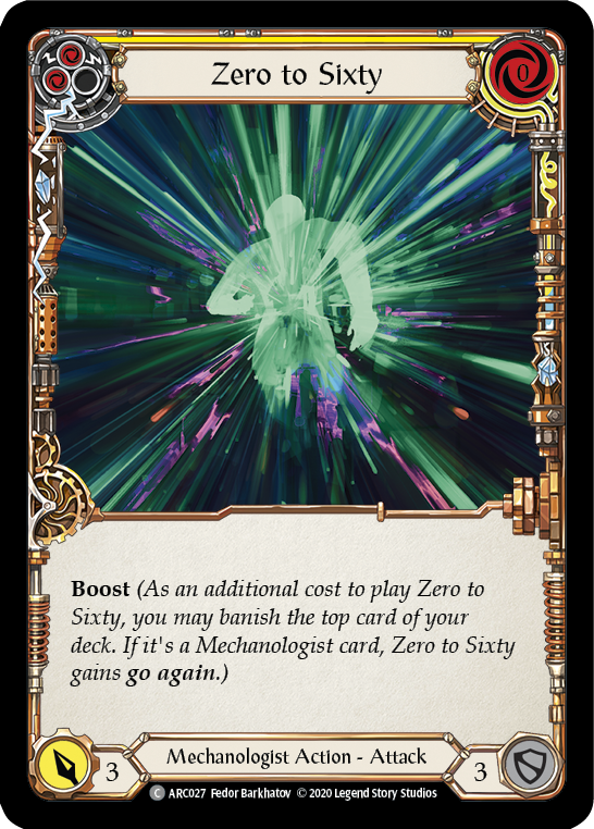 Zero to Sixty (Yellow) [U-ARC027] (Arcane Rising Unlimited)  Unlimited Rainbow Foil | Card Merchant Takapuna