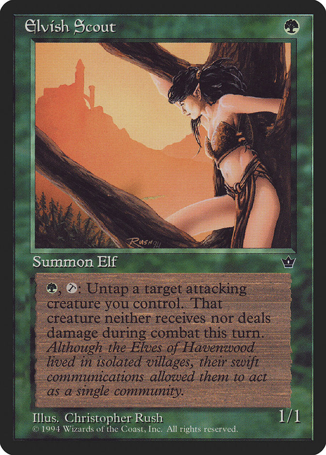 Elvish Scout (Christopher Rush) [Fallen Empires] | Card Merchant Takapuna