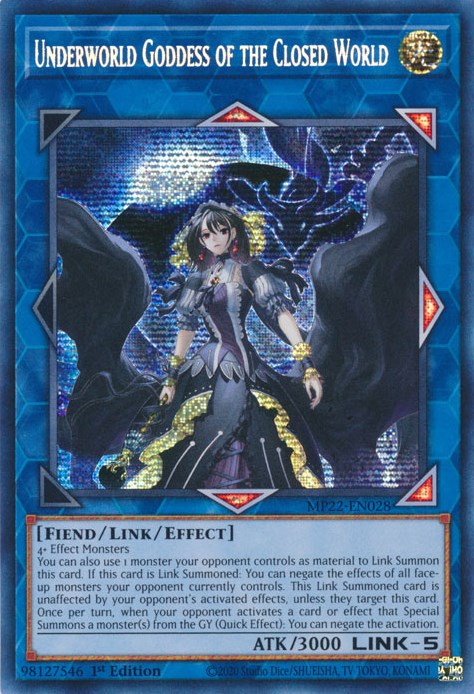 Underworld Goddess of the Closed World [MP22-EN028] Prismatic Secret Rare | Card Merchant Takapuna