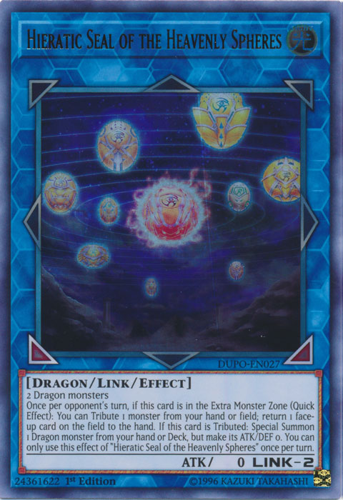 Hieratic Seal of the Heavenly Spheres [DUPO-EN027] Ultra Rare | Card Merchant Takapuna