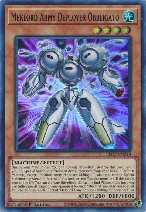 Meklord Army Deployer Obbligato [LED7-EN019] Super Rare | Card Merchant Takapuna