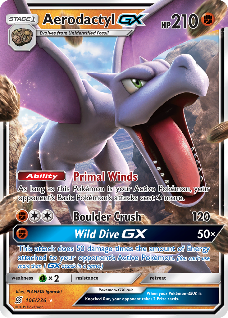 Aerodactyl GX (106/236) [Sun & Moon: Unified Minds] | Card Merchant Takapuna