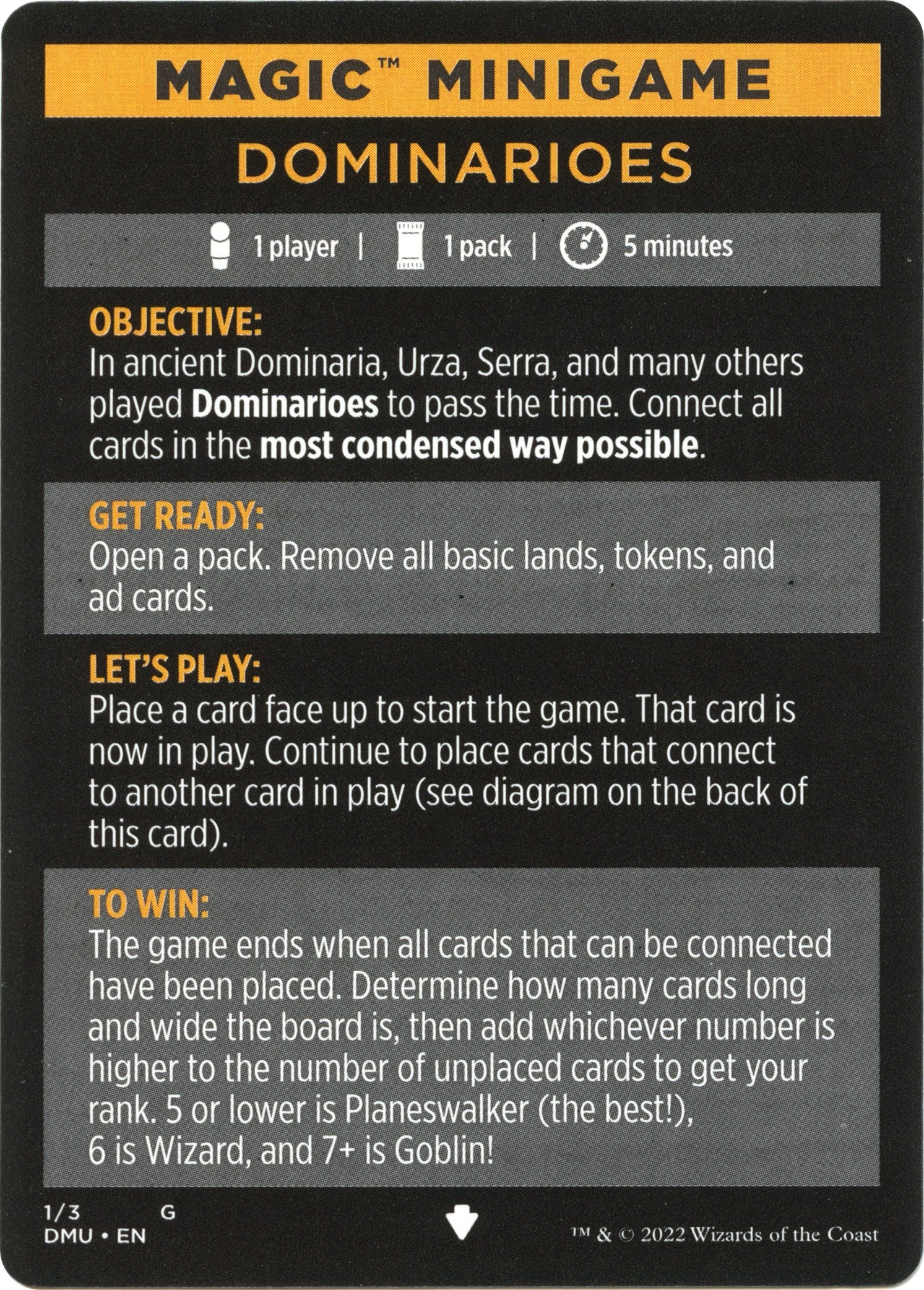 Dominarioes (Magic Minigame) [Dominaria United Minigame] | Card Merchant Takapuna