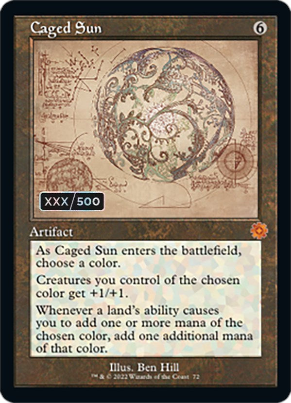 Caged Sun (Retro Schematic) (Serialized) [The Brothers' War Retro Artifacts] | Card Merchant Takapuna