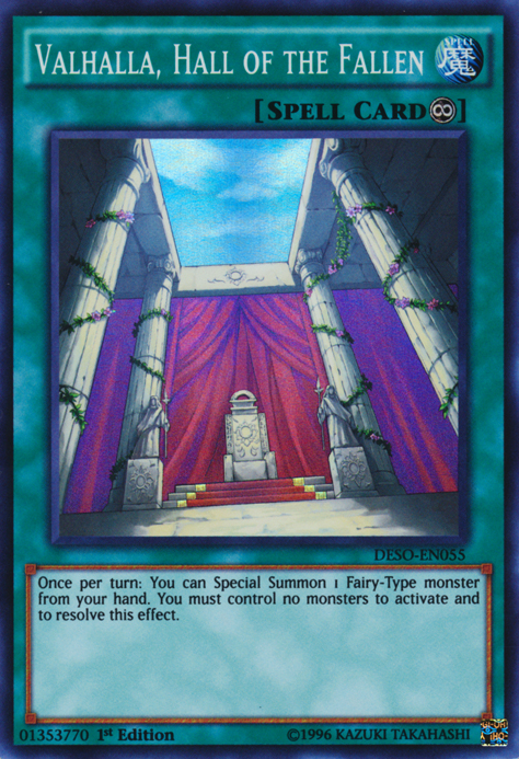 Valhalla, Hall of the Fallen [DESO-EN055] Super Rare | Card Merchant Takapuna