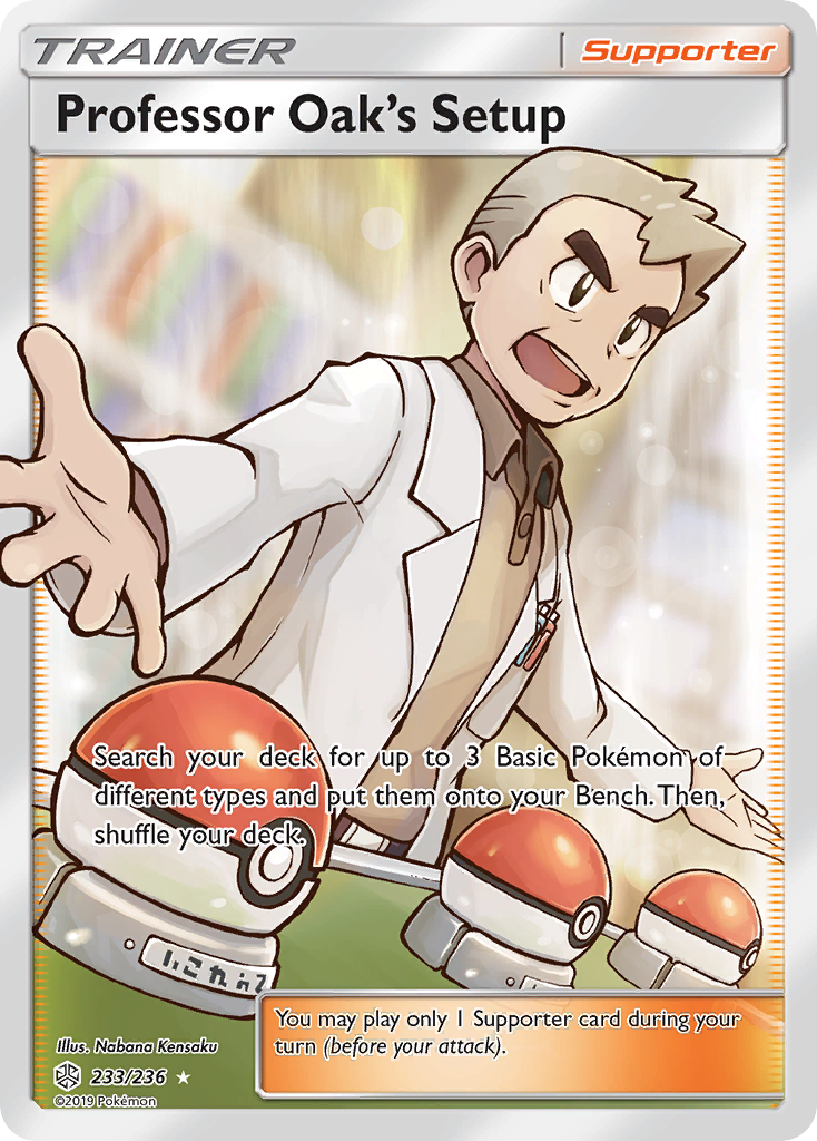 Professor Oak's Setup (233/236) [Sun & Moon: Cosmic Eclipse] | Card Merchant Takapuna