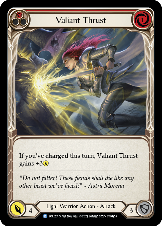 Valiant Thrust (Red) [BOL017] (Monarch Boltyn Blitz Deck) | Card Merchant Takapuna