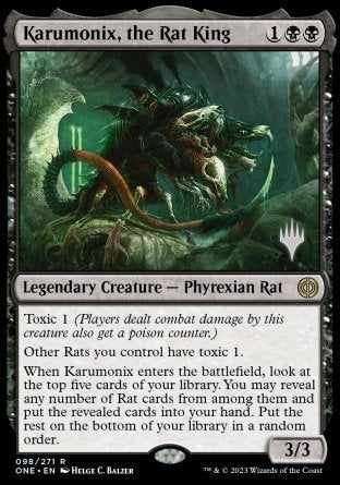 Karumonix, the Rat King (Promo Pack) [Phyrexia: All Will Be One Promos] | Card Merchant Takapuna