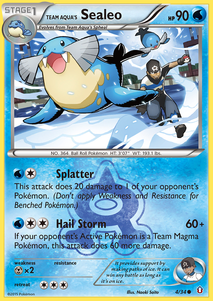 Team Aqua's Sealeo (4/34) [XY: Double Crisis] | Card Merchant Takapuna