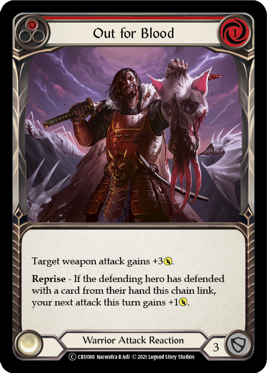 Out for Blood (Red) [U-CRU088] (Crucible of War Unlimited)  Unlimited Normal | Card Merchant Takapuna