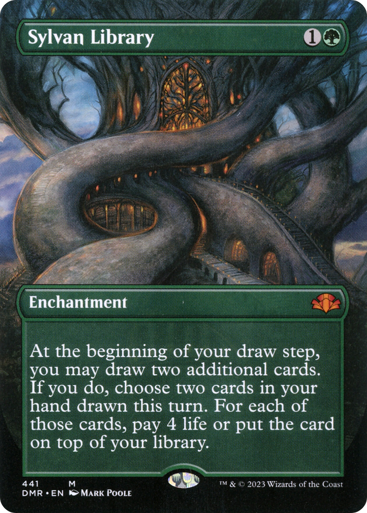 Sylvan Library (Borderless Alternate Art) [Dominaria Remastered] | Card Merchant Takapuna