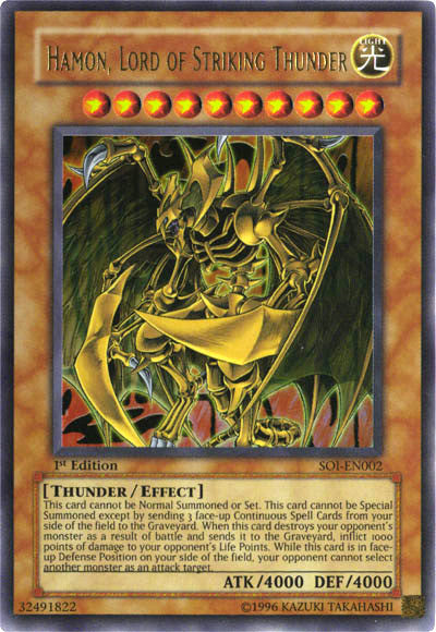 Hamon, Lord of Striking Thunder [SOI-EN002] Ultra Rare | Card Merchant Takapuna