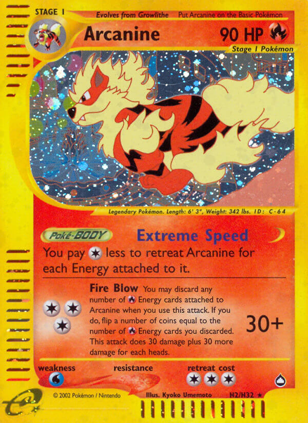 Arcanine (H2/H32) [Aquapolis] | Card Merchant Takapuna