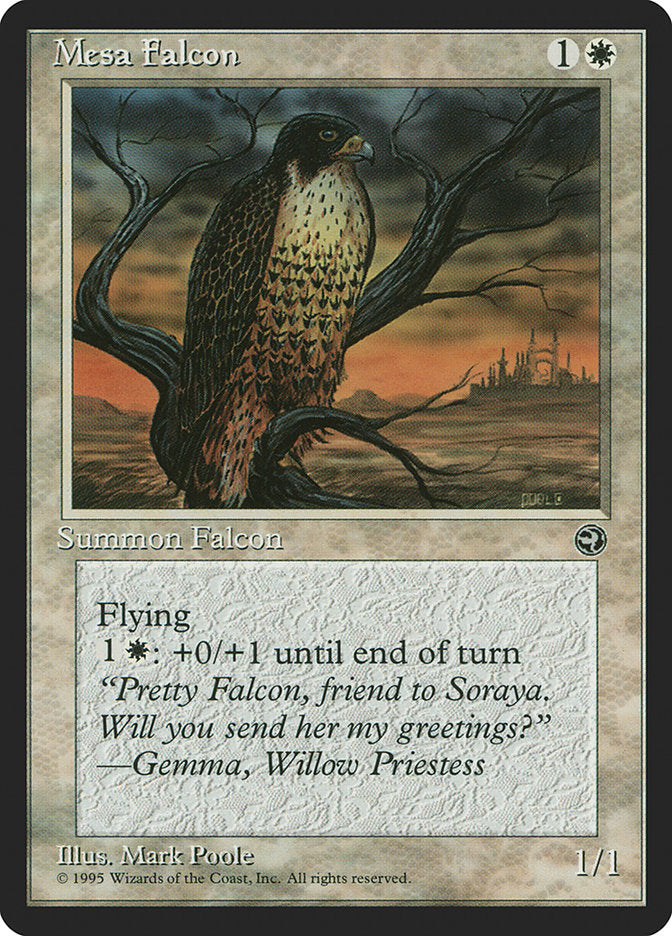 Mesa Falcon (Gemma Flavor Text) [Homelands] | Card Merchant Takapuna