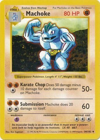 Machoke (34/102) [Base Set Shadowless Unlimited] | Card Merchant Takapuna