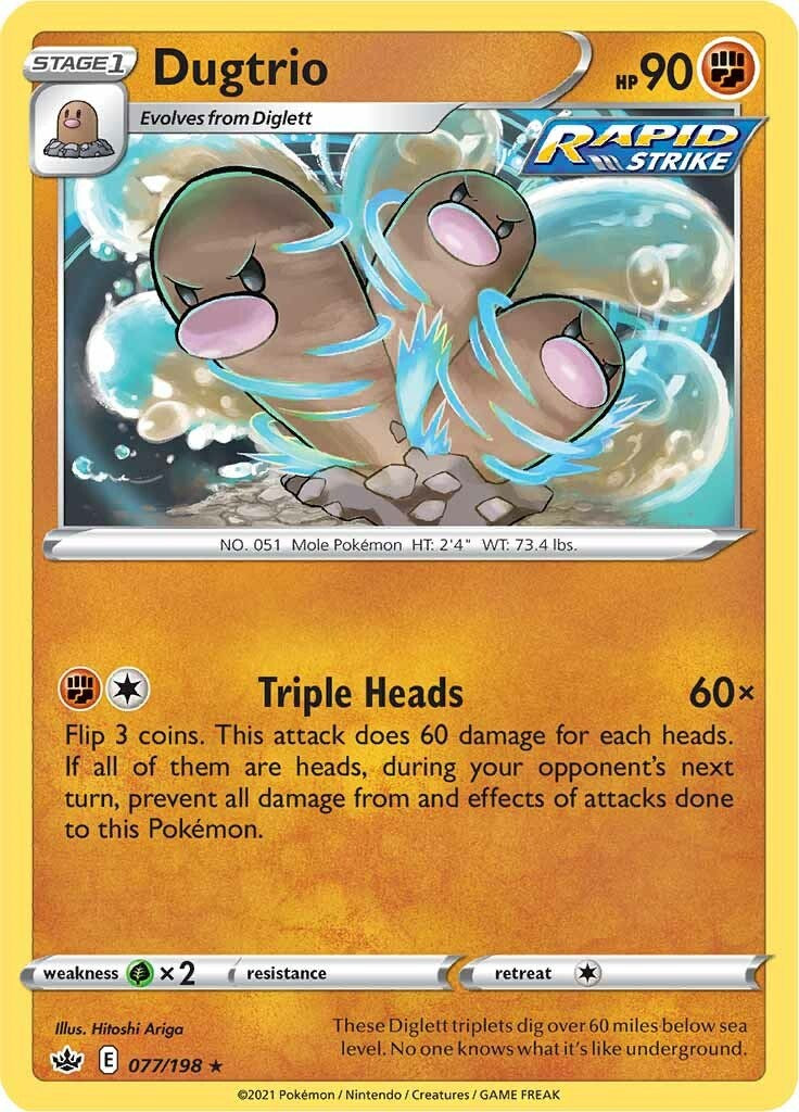 Dugtrio (077/198) [Sword & Shield: Chilling Reign] | Card Merchant Takapuna