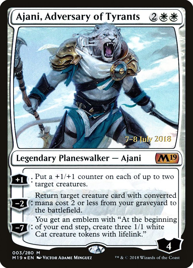 Ajani, Adversary of Tyrants [Core Set 2019 Prerelease Promos] | Card Merchant Takapuna