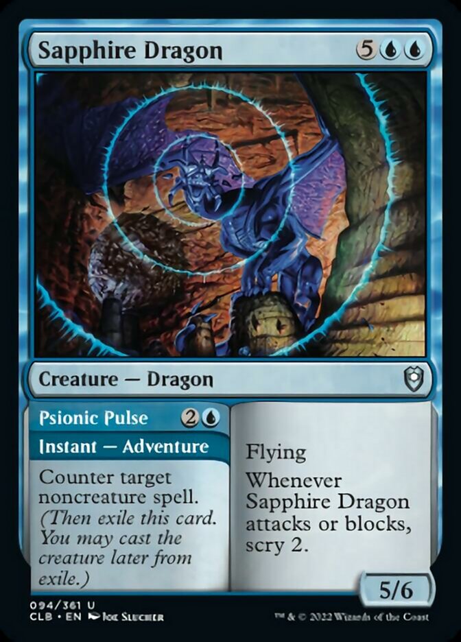 Sapphire Dragon // Psionic Pulse [Commander Legends: Battle for Baldur's Gate] | Card Merchant Takapuna