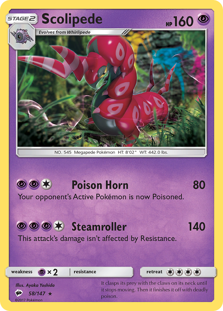 Scolipede (58/147) [Sun & Moon: Burning Shadows] | Card Merchant Takapuna