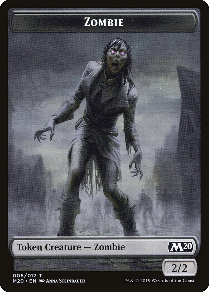 Zombie Token [Core Set 2020 Tokens] | Card Merchant Takapuna