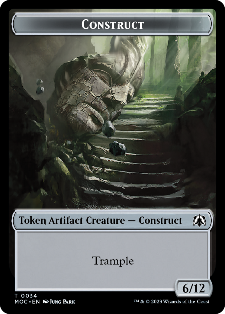 Phyrexian Golem // Construct Double-Sided Token [March of the Machine Commander Tokens] | Card Merchant Takapuna