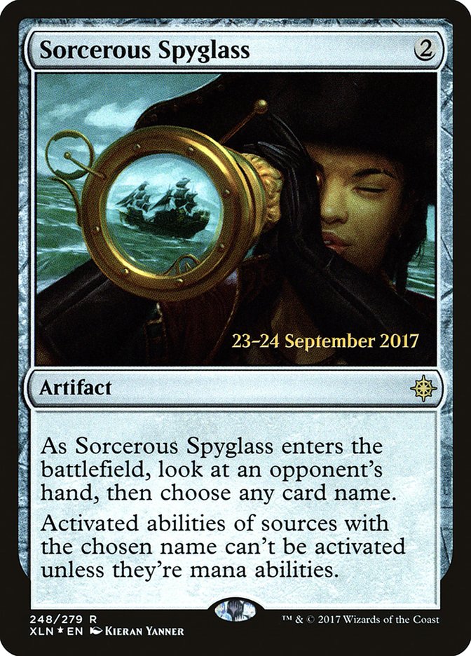 Sorcerous Spyglass [Ixalan Prerelease Promos] | Card Merchant Takapuna